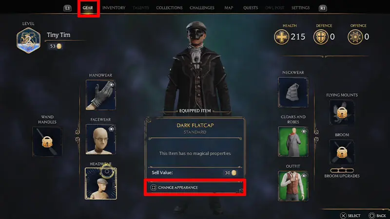 How to Equip Dark Arts Cosmetic Set in Hogwarts Legacy