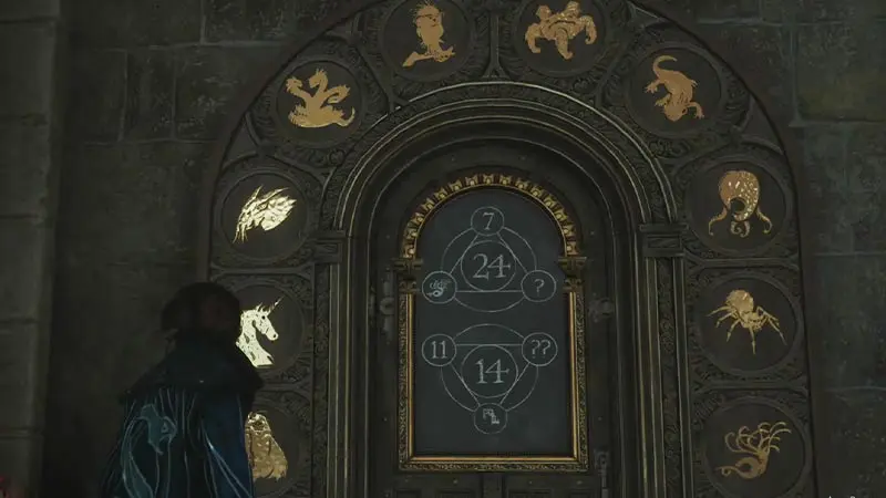the puzzle door to solve math problem in Hogwarts legacy