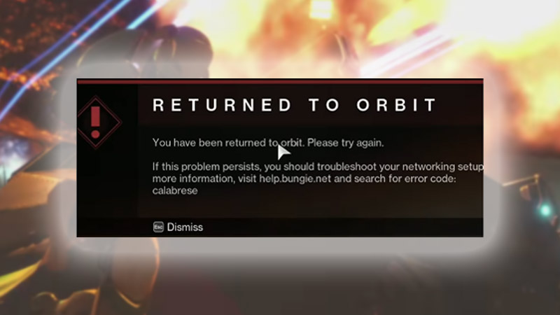 How To Remove Error Code Calabrese In Destiny 2