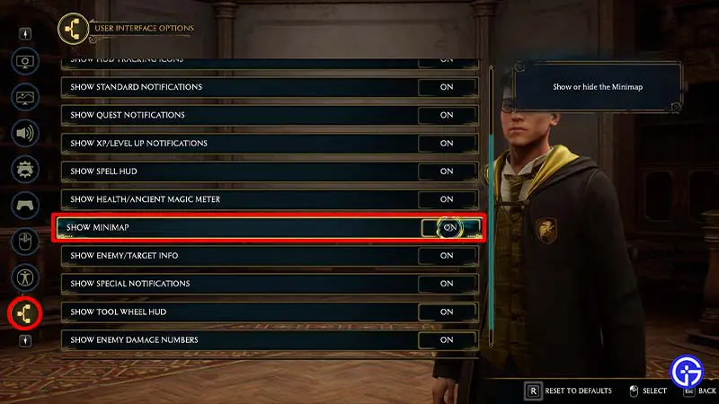 How to Turn Off Minimap in Hogwarts Legacy
