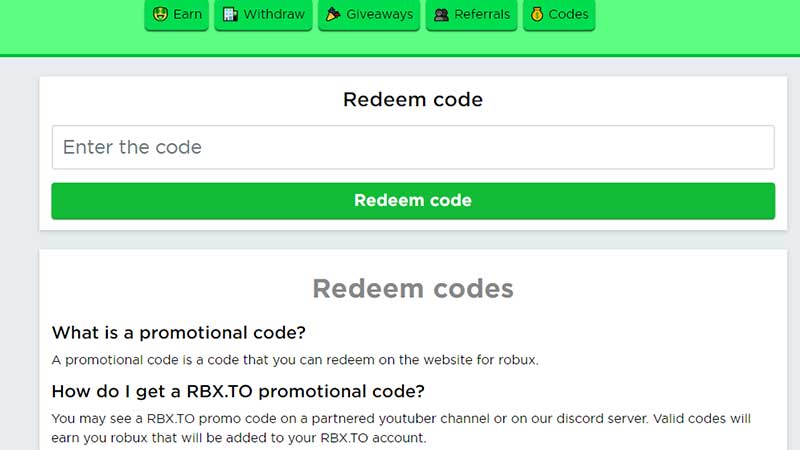 RBXTO.GG Promo Redeem Codes