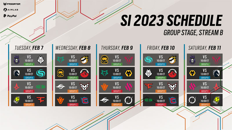Group Stage Schedule
