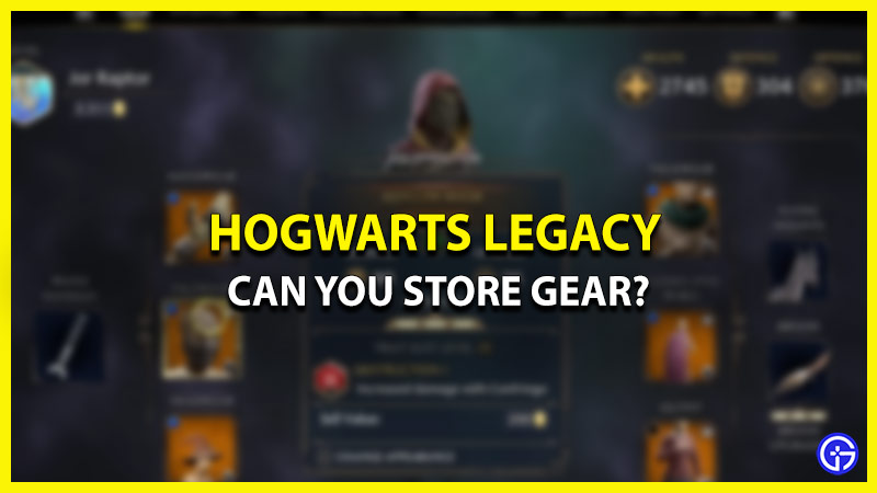 can you store gear hogwarts legacy