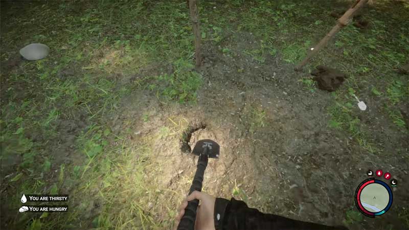 how to use shovel in sons of the forest