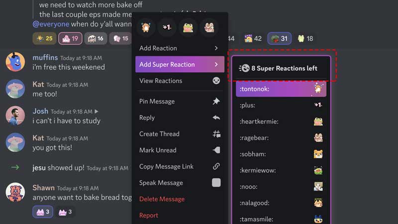 how to use super reaction discord