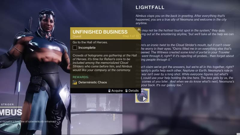 How to Complete Unfinished Business Quest & get Deterministic Chaos in Destiny 2
