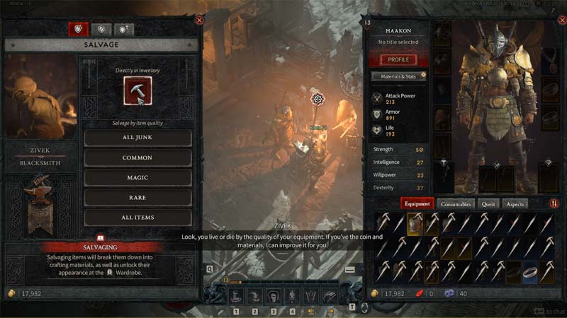 How to Salvage Gear or any other Item in Diablo 4
