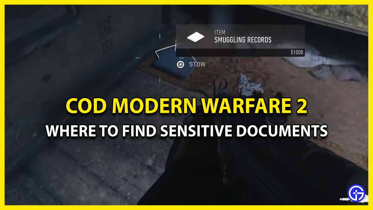 What are the Locations to Find Sensitive Documents in DMZ MW2 Caved In Mission