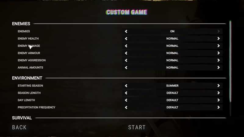 Sons of the Forest Custom Difficulty Settings  
