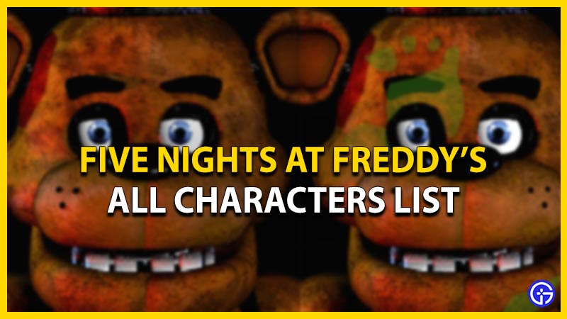 fnaf characters list