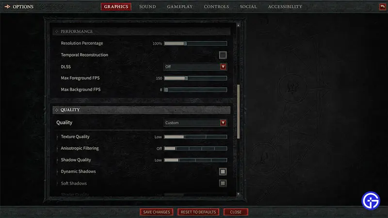 diablo 4 best performance settings for pc to increase fps