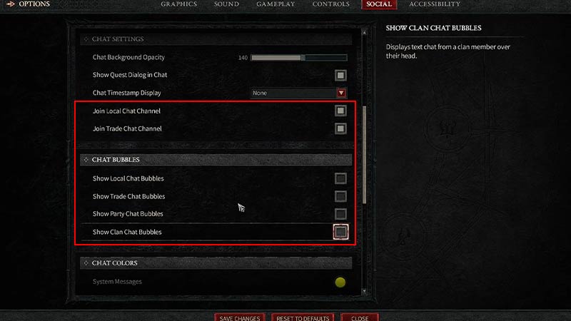 Disable Chat options in Social Menu