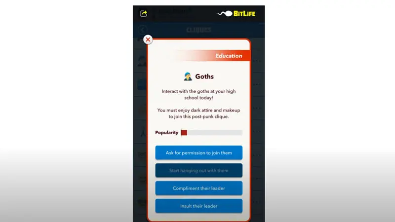 Bitlife: How To Join The Goth Clique - Gamer Tweak