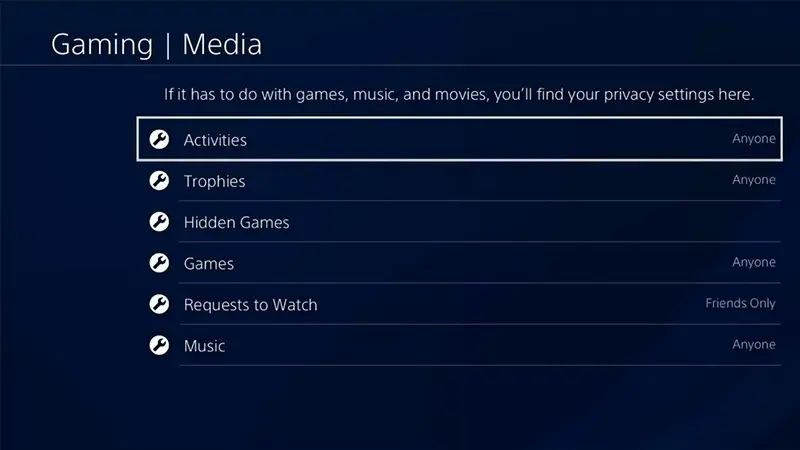 psn privacy settings 