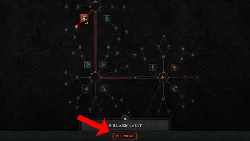 Respec button in Skill Tree