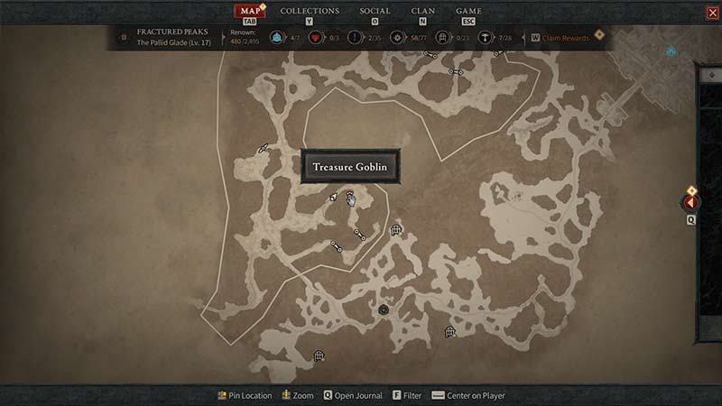 Treasure Goblin Location on Map