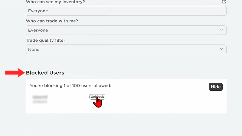 unblocking people users