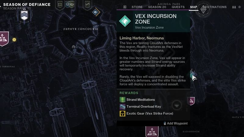 vex incursion zone destiny 2 lightfall map