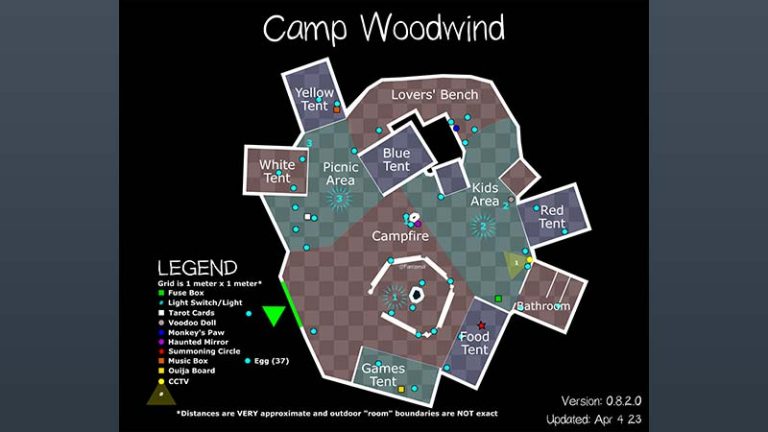 Phasmophobia All Easter Egg Locations 2023   Camp Woodwind Easter Egg Locations 768x432 