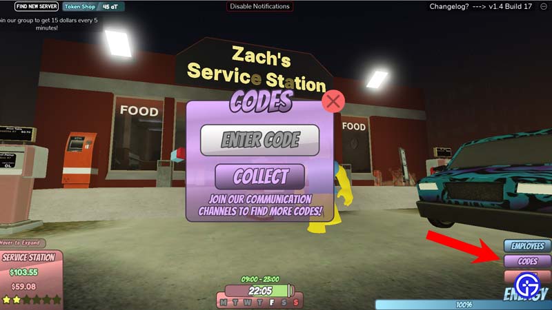 How to Redeem Codes in Zach's Service Station