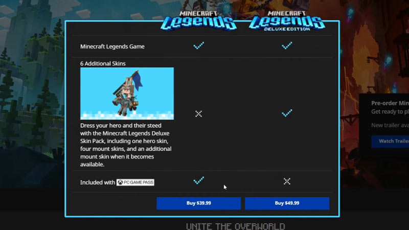 Minecraft Legends Deluxe Skin Pack