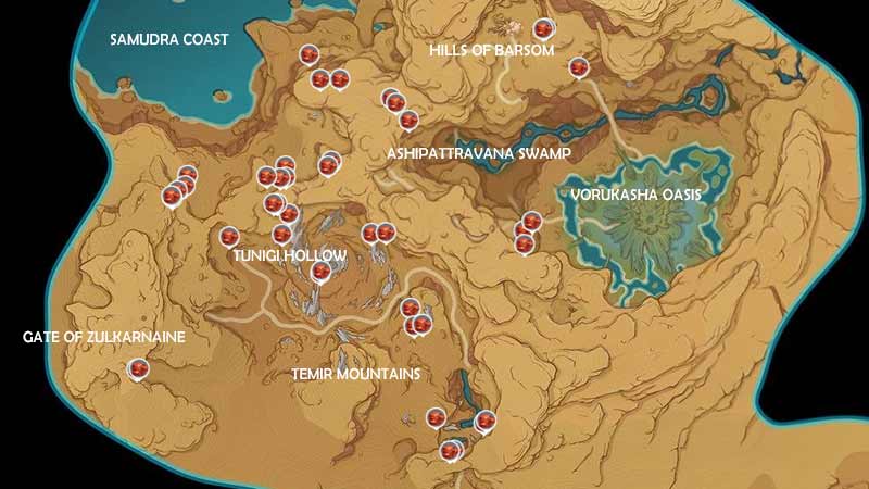Trishiraite location on Genshin Impact map
