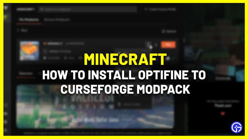 minecraft how to install optifine to curseforge mods