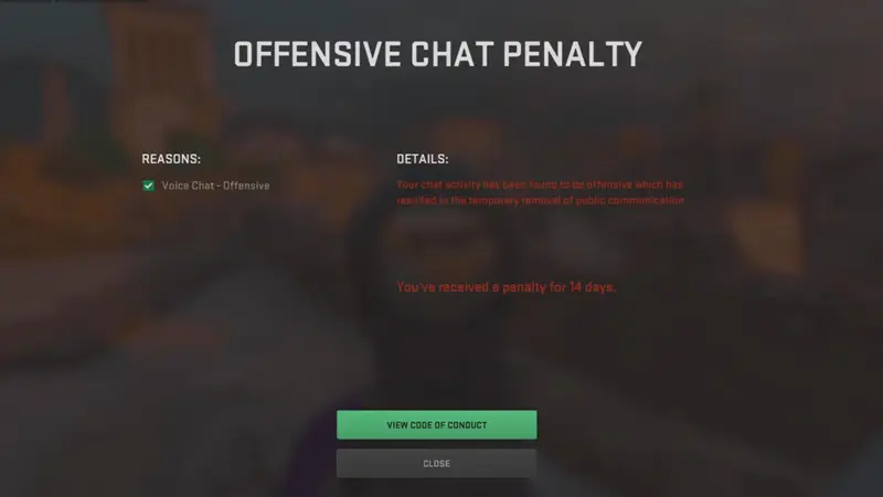 mw2 offensive chat warning