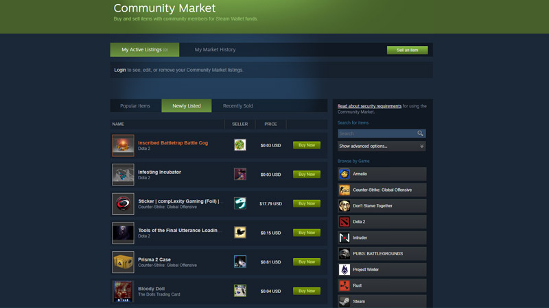 How to Find a Seller in Steam Market