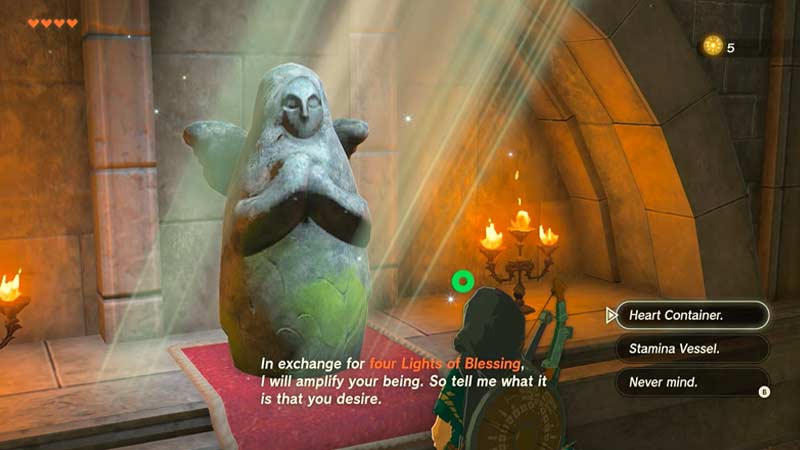 Use a Light of Blessing in Zelda TOTK