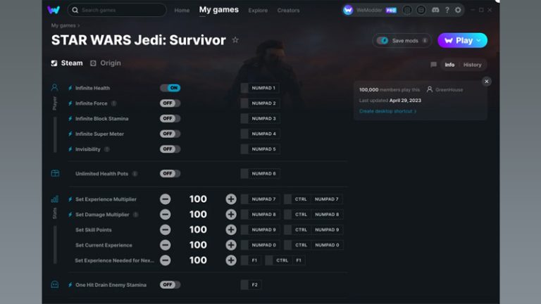 Star Wars Jedi Survivor Cheat Engine