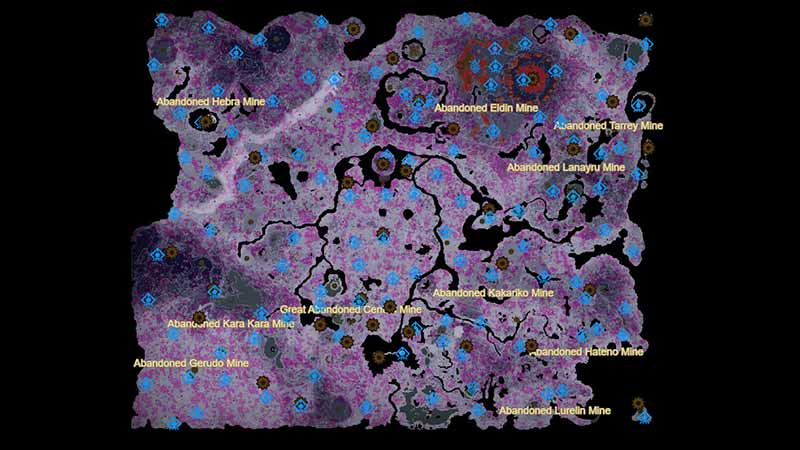 Zelda TotK Hyrule Depths Lightroot Locations Map