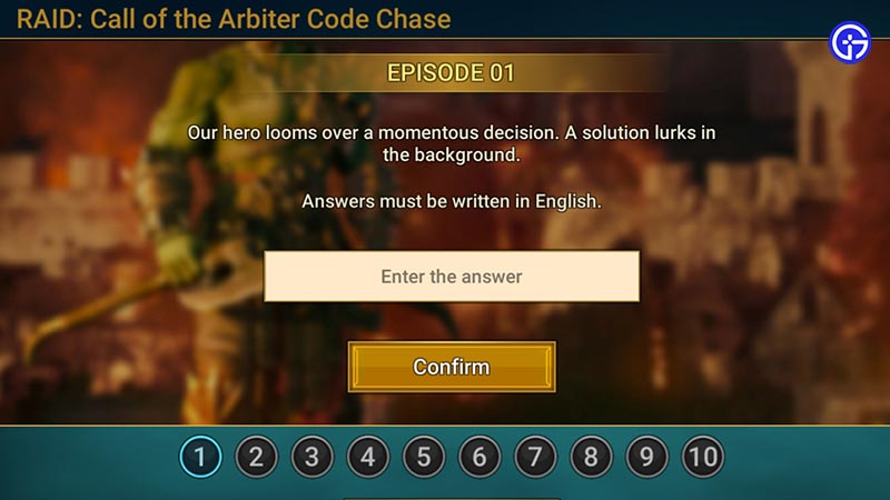 raid call of the arbiter codes