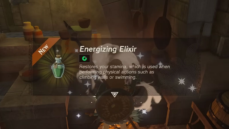 Energizing Elixir to restore stamina in Zelda ToTK