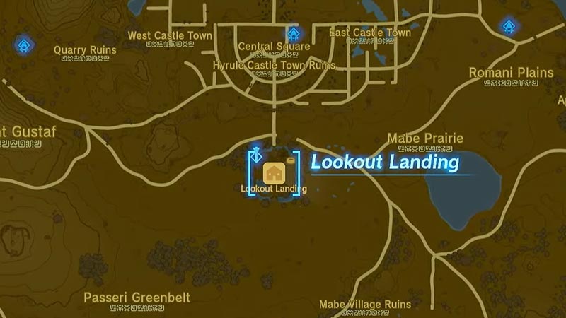 lookout landing location Zelda TOTK Tears of the Kingdom