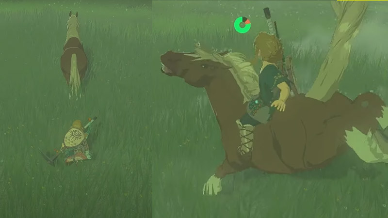 sneak and sooth to tame a horse in Zelda TOTK