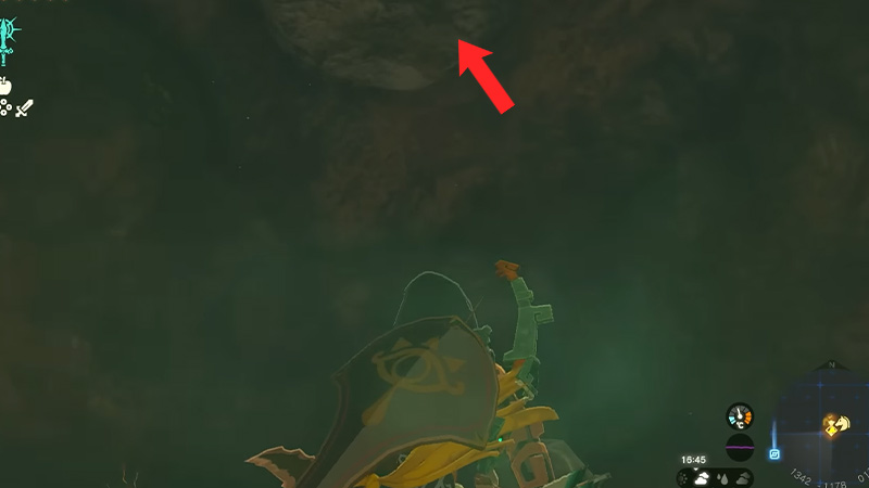 spot to ascend from cave in the skyview tower in zelda totk