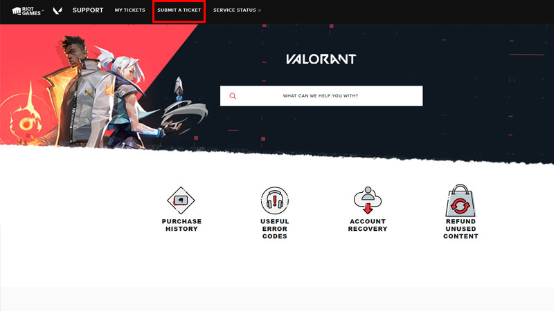 Valorant support page
