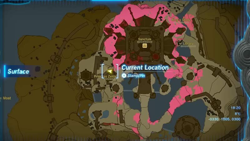 Zelda Room location on Map
