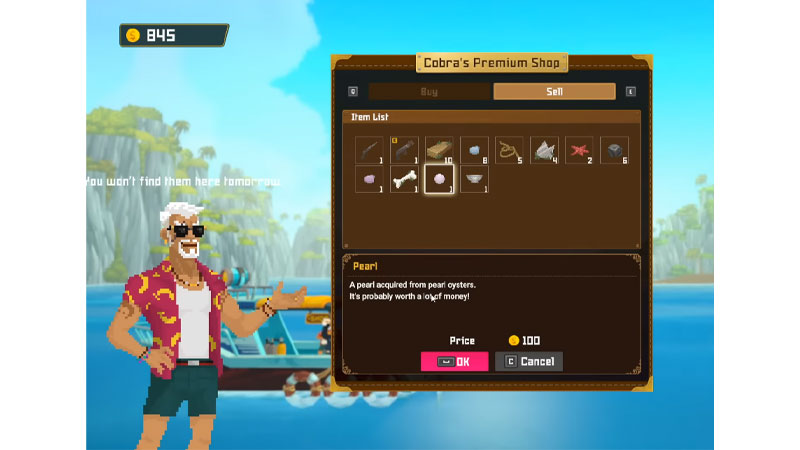Sell Pearls and Items in Dave the Diver 