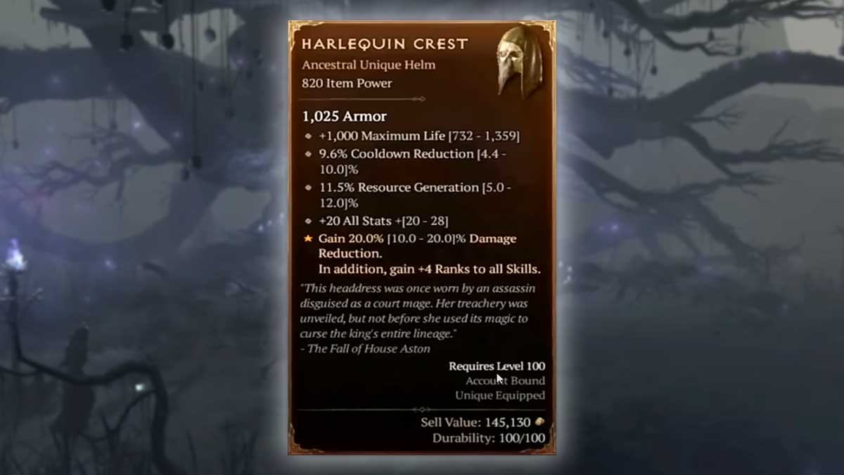 Harlequin crest diablo 2 где взять