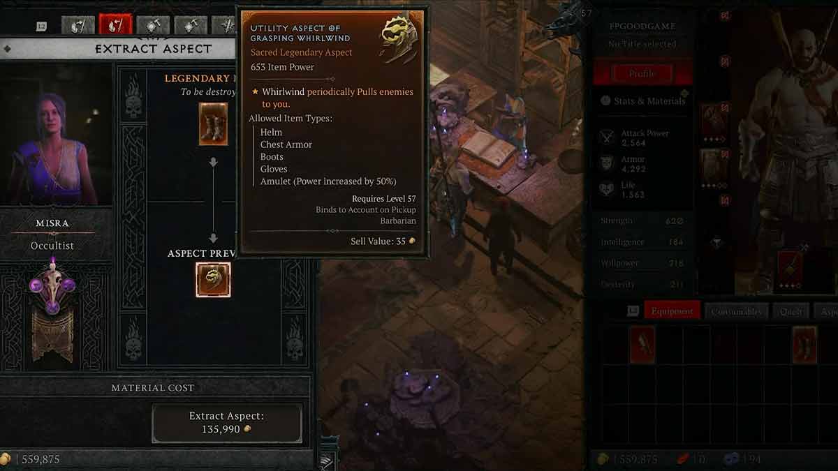 How to Find & Get Aspect of Grasping Whirlwind in Diablo 4