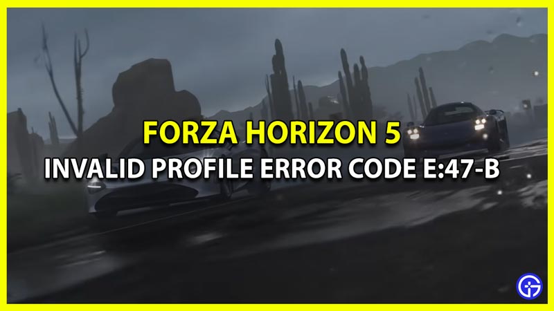 How to Fix Forza Horizon 5 Invalid Profile Error Code E:47-b