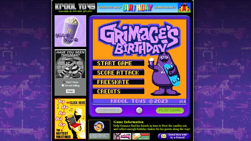 How to Get the New Game Boy Color Game Grimace's Birthday released by McDonald's