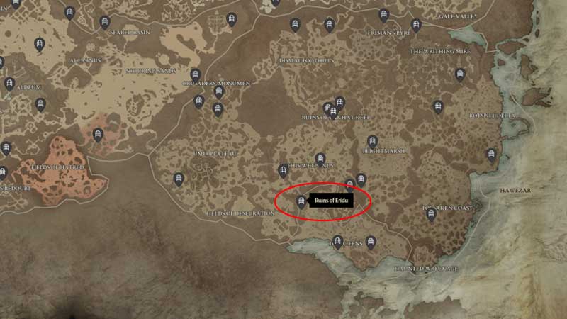 Ruins of Eridu Location & Sacrificial Aspect in Diablo 4
