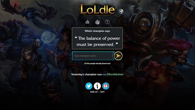 "The Balance Of Power Must Be Preserved" LoLdle Answer