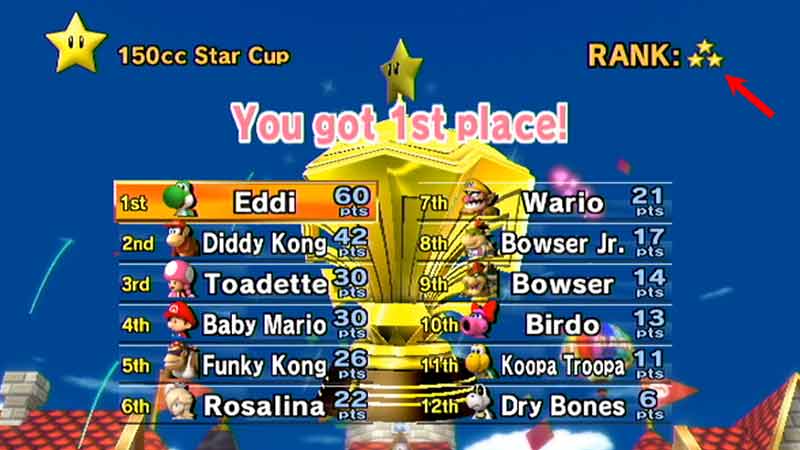 Earn Star Rankings in 150cc to unlock Dry Bowser