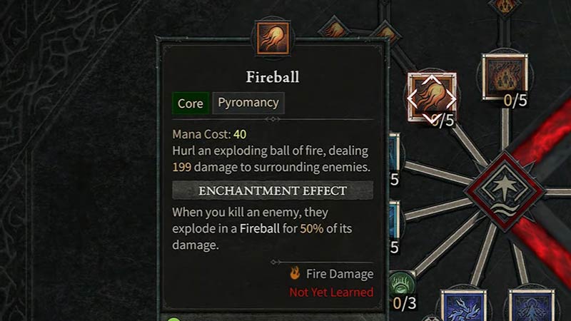 fireball enchantment slot d4