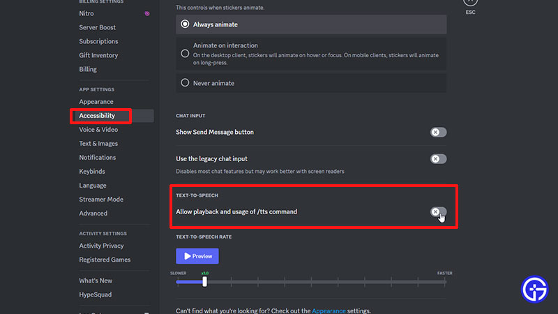 how to disable tts discord 