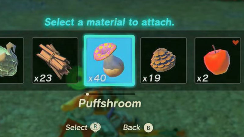 how to use puffshroom in tears of the kingdom